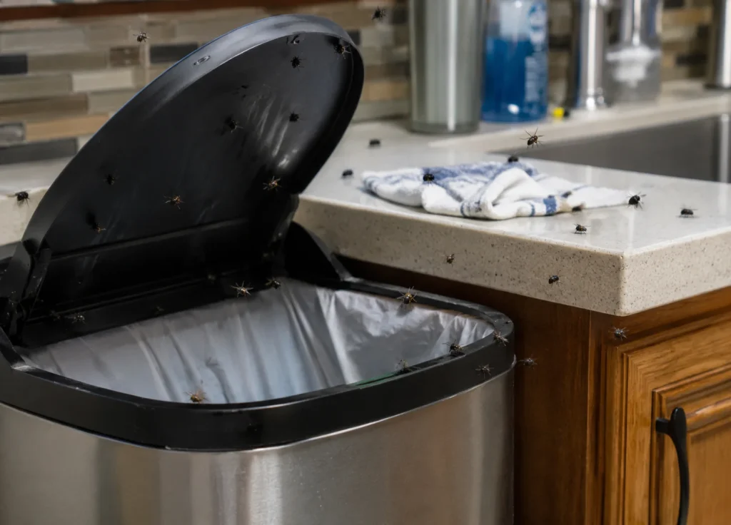 flies-fleas-ticks-common-places-kitchens-trash-areas