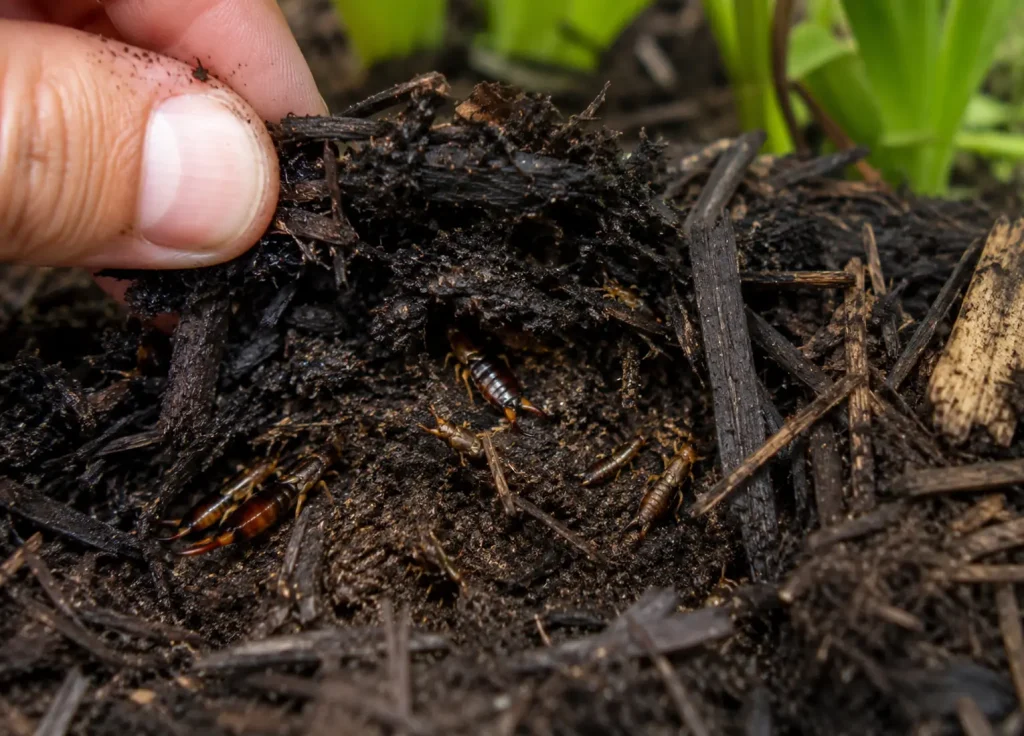 silverfish-earwigs-common-places-mulch-garden-beds