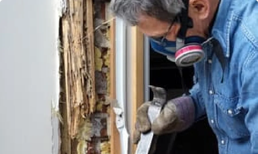 Termite damage on wooden structure in Los Angeles home